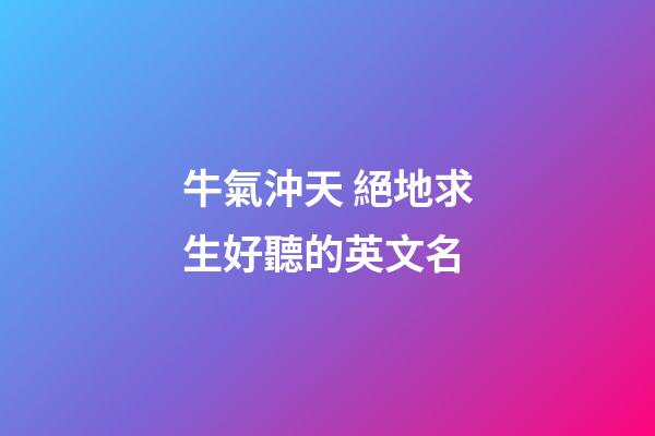 牛氣沖天 絕地求生好聽的英文名